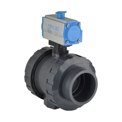 Picture of U-PVC PNEUMATIC ACTUATOR TRUE UNION BALL VALVE SINGLE EFFECT FOR ACID