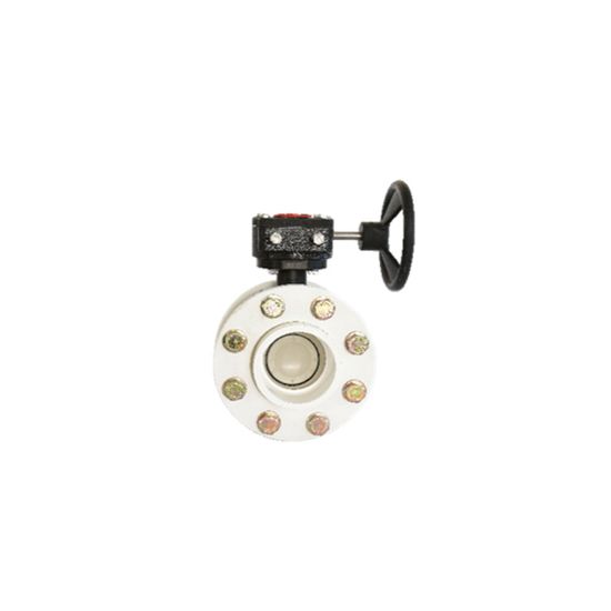 Picture of PP REDUCTION GEAR BUTTERFLY VALVE WITH HANDWHELL WITH FLANGE ( 316 S.S. SCREW,NUT,WASHER)