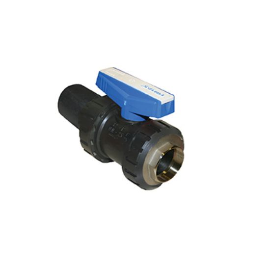 Picture of U-PVC TRUE UNION BALL VALVE FOR WATER ONE SIDE HDPE SOCKETED ONE SIDE BRASS FEMALE THREADED