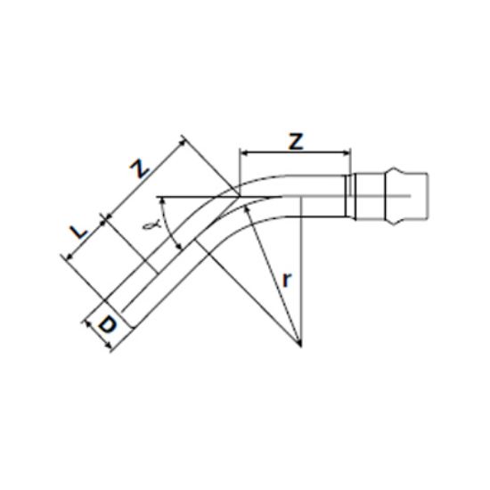 Picture of U-PVC LONG BEND WITH O-RING SOCKETED 45º ( PN 16 )