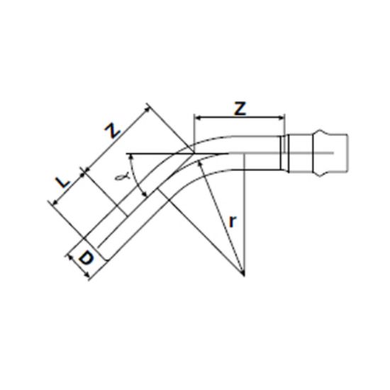 Picture of U-PVC LONG BEND WITH O-RING SOCKETED 60º ( PN 10 )