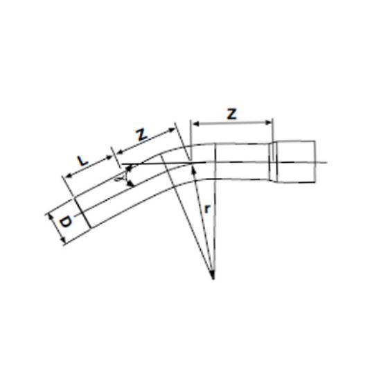 Picture of U-PVC  SOLVENT CEMENT SOCKETED LONG BEND 11º ( PN 10 )