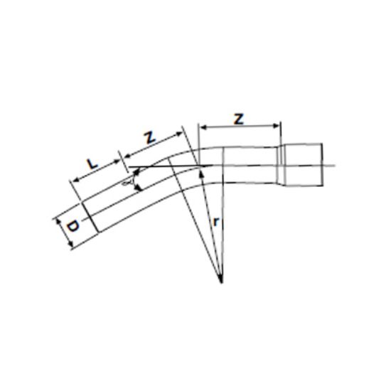 Picture of U-PVC SOLVENT CEMENT SOCKETED LONG BEND  22,5º ( PN 10 )