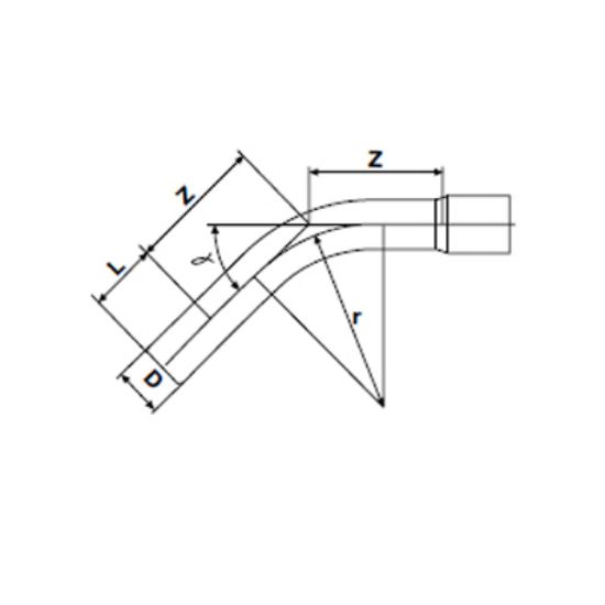 Picture of U-PVC SOLVENT CEMENT SOCKETED LONG BEND  45º ( PN 10 )