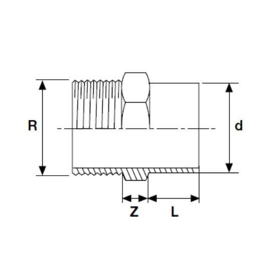 Picture of UH-PVC MALE THREADED ADAPTOR SOLVENT CEMENTED