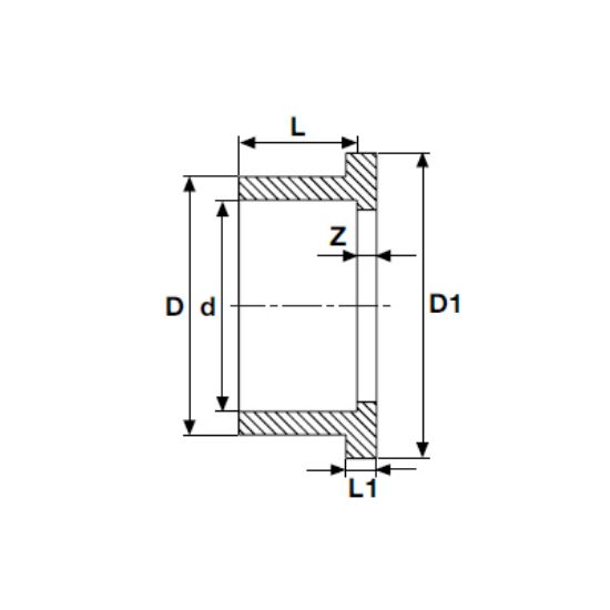 Picture of UH-PVC SOLVENT CEMENT FLANGE ADAPTOR