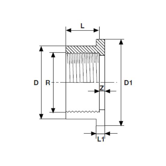 Picture of UH-PVC FEMALE THREADED FLANGE ADAPTOR