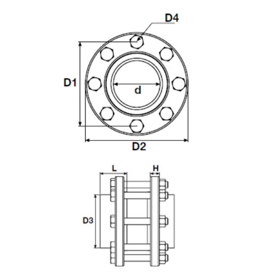 Picture of UH-PVC SOLVENT CEMENT FLANGE SET