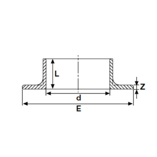 Picture of UH-PVC SOLVENT CEMENT WALL CROSS FLANGE