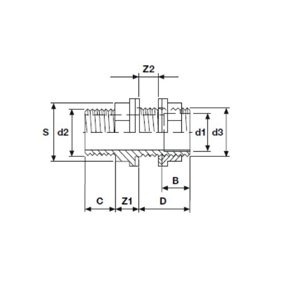 Picture of UH-PVC SOLVENT CEMENT  TYP-B MALE THREADED TANK ADAPTOR ( LONG TYPE )