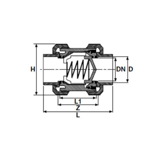 Picture of U-PVC SOLVENT CEMENT SPRING CHECKVALVE