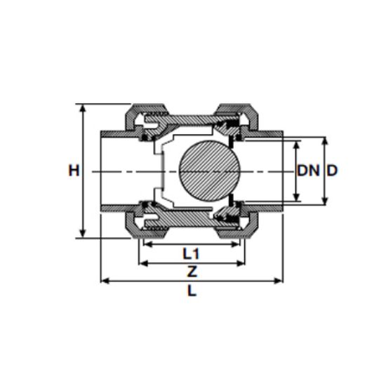 Picture of U-PVC SOLVENT CEMENT BALL CHECKVALVE