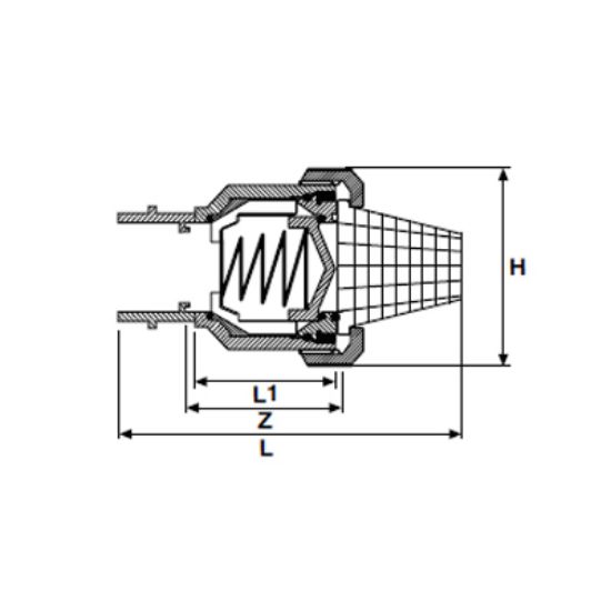 Picture of U-PVC SINGLE UNION FOOT CHECKVALVE