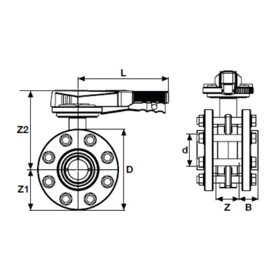 Picture of U-PVC BUTTERFLY VALVE WITH FLANGE FOR WATER