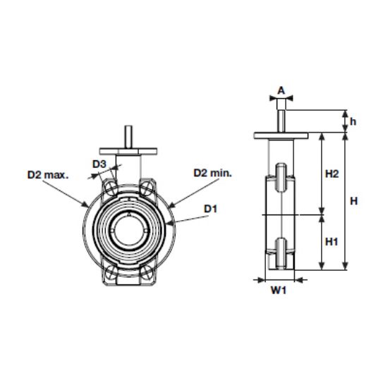 Picture of U-PVC ACTUATOR MOUNTABLE BUTTERFLY VALVES WITHOUT FLANGE FOR WATER