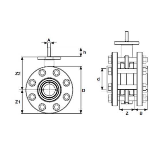 Picture of U-PVC ACTUATOR MOUNTABLE BUTTERFLY VALVES WITH FLANGE ADAPTOR FOR WATER ( 304. S.S. SCREW, NUT, WASHER )