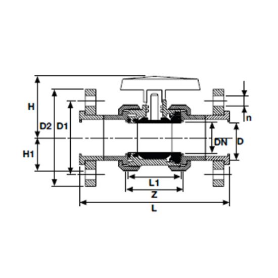 Picture of U-PVC BOTH SIDES FEMALE THREADED BALL VALVES FOR ACID