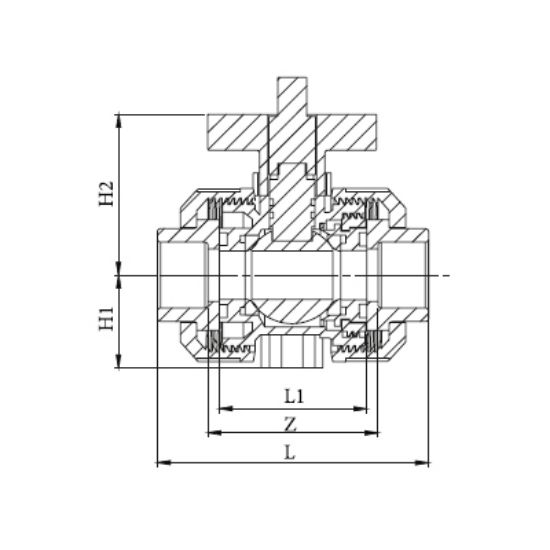 Picture of U-PVC ACTUATOR MOUNTABLE TRUE UNION BALL VALVE