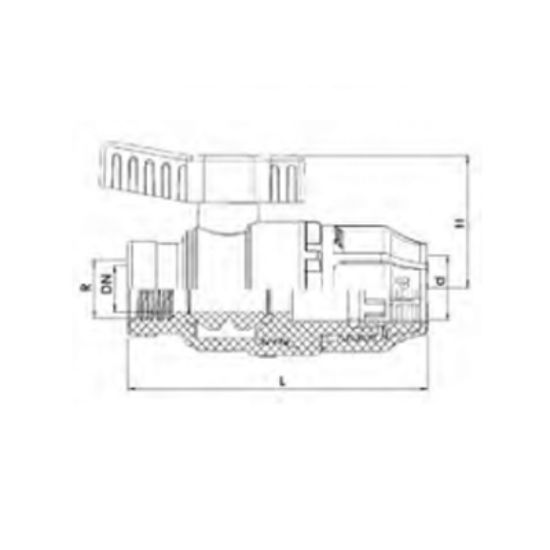 Picture of PP ONE SIDE FEMALE THREADED ONE SIDE COMPRESSION OUTLET SINGLE UNION BALL VALVE