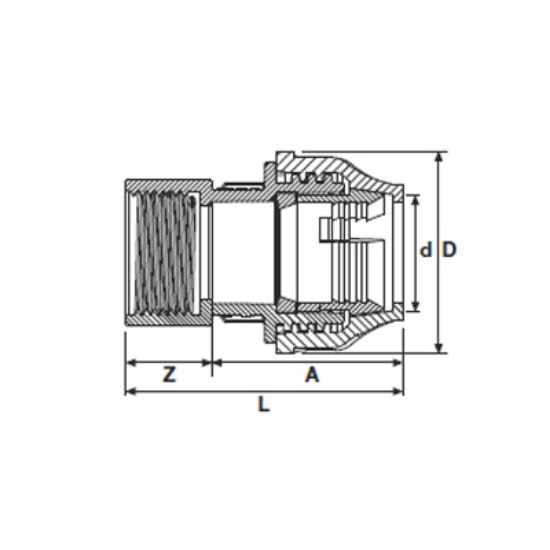 Picture of FEMALE ADAPTOR BLUE LINE - PN16