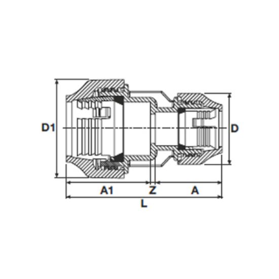 Picture of REDUCING COUPLING BLUE LINE  PN 16