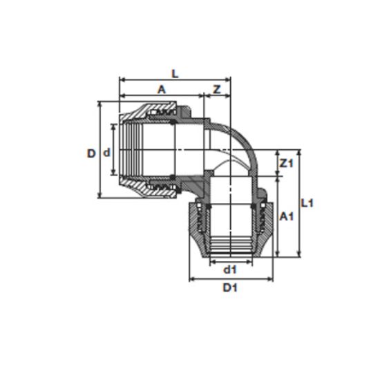 Picture of REDUCING ELBOW BLUE LINE PN 16