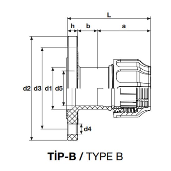 Picture of FLANGED COUPLING ADAPTOR BLUE LINE PN 16